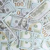Xinzistar Play Money Pretend Dollar Bills $100 One Hundred Dollar Bills Pretend Play Money Set Realistic Double Sided Prop Money, 100 Count