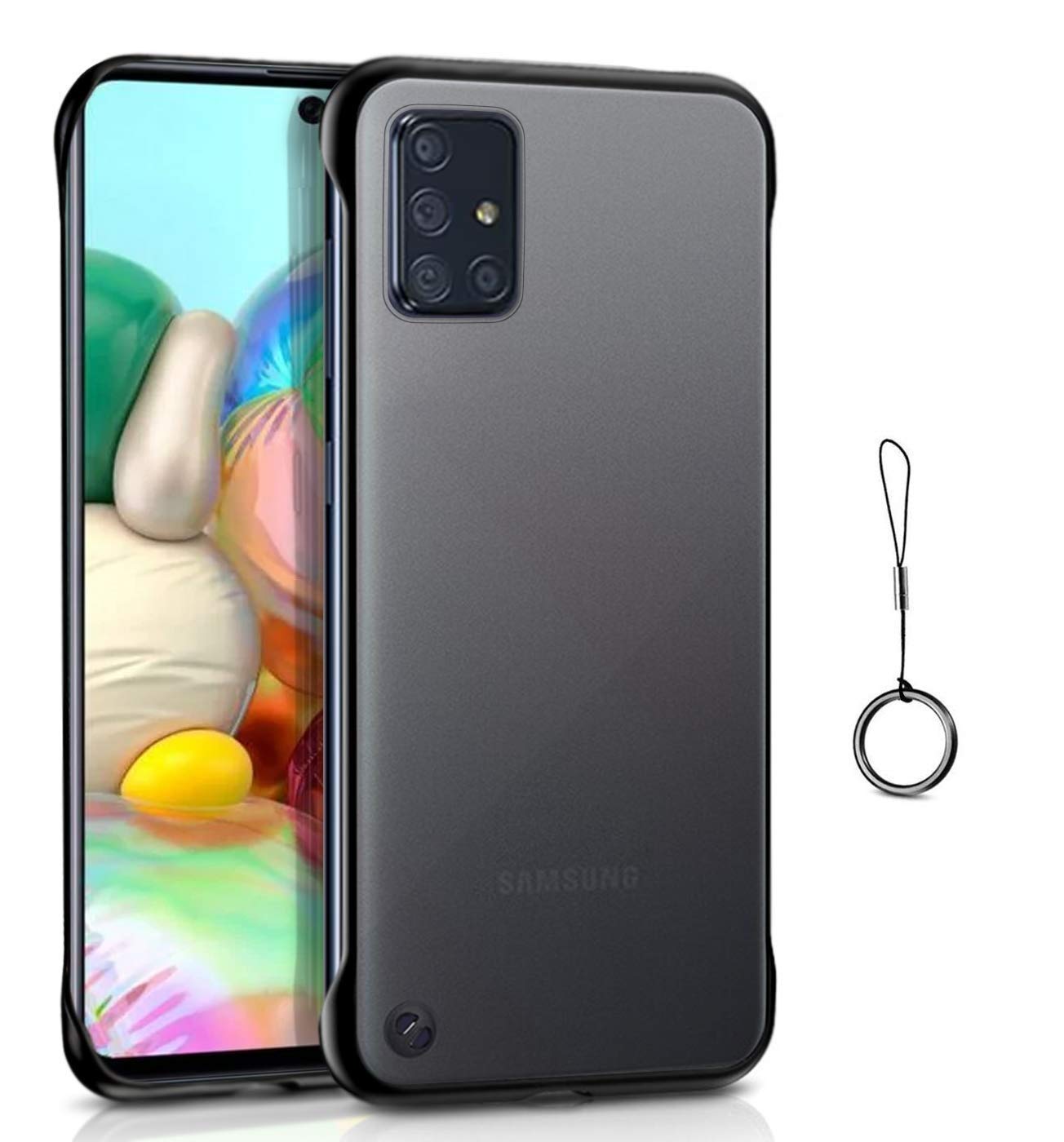 Samsung Galaxy A71 (Isaak) Frameless Ultra Thin Back Cover (Black