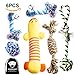 SZKOKUHO Dog Chew Toys Puppy Teething Cotton Rope Toy Gift Set Natural (6 Pack)