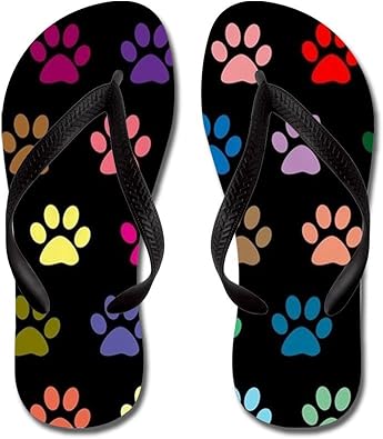 paw print flip flops