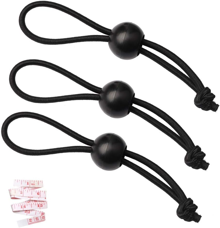 Nuoshen 12 Pcs Black Tarpaulin Bungees Balls for Banner Tarp, Pavilions, Tents, Bungee Hooks, Holder, Flag Poles - Image 3