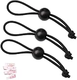 Nuoshen 12 Pcs Black Tarpaulin Bungee Balls 15cm 3mm Ball Diameter view 2