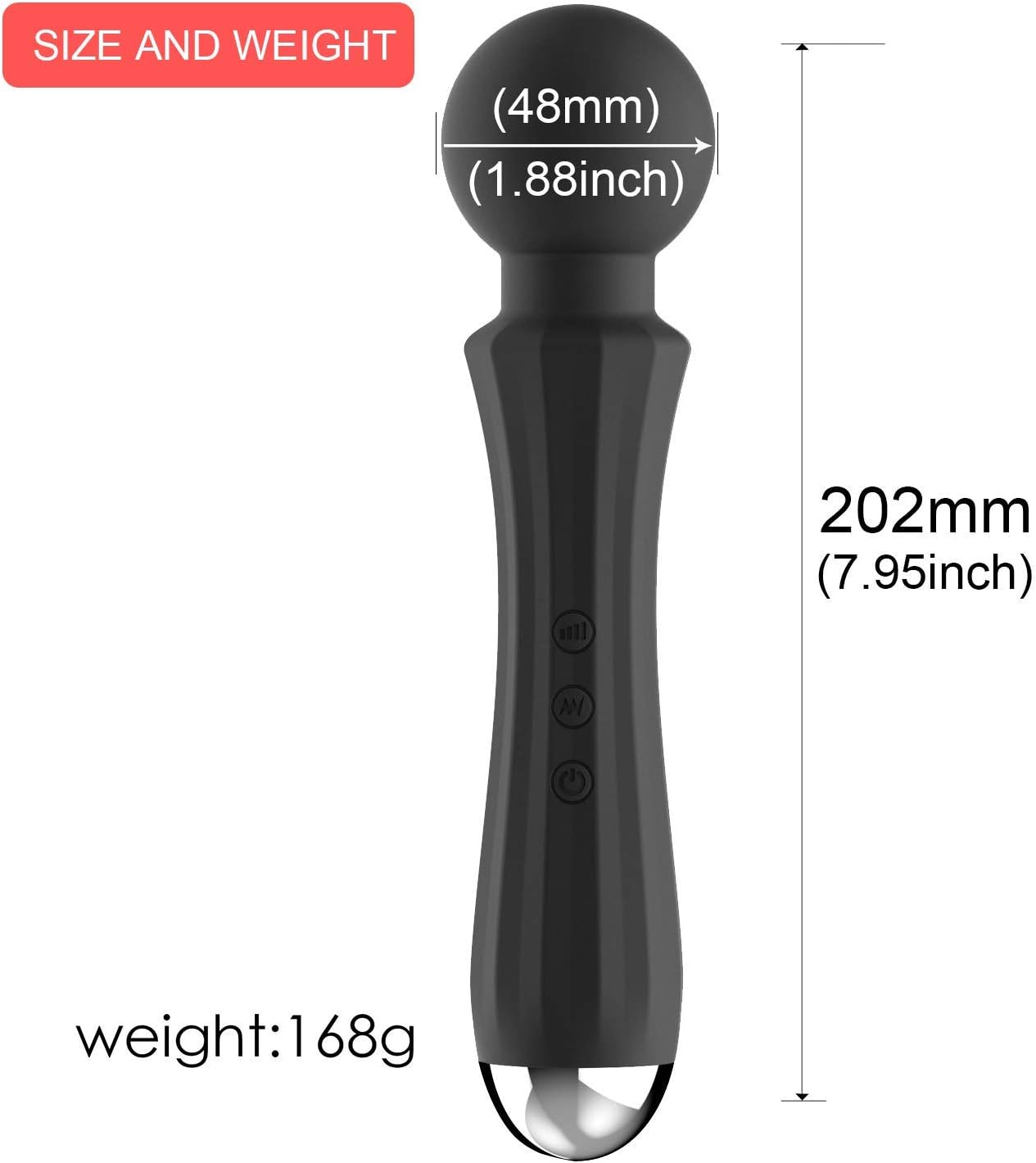 Power Wand Massager, Wireless Handheld Magic Massager 20x Multi-Speed Vibrations Rechargeable, Muscles Neck Shoulder Back Leg Foot (Black): Health & Personal Care