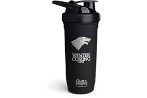 Smartshake Reforce Stainless Steel Game Of Thrones Winter Is Coming Shaker Bottle (900 ML /30oz) | Lightweight Resistance Sports Shaker Bottle with a Soft Lid | Leakproof, BPA Free & DEHP Free