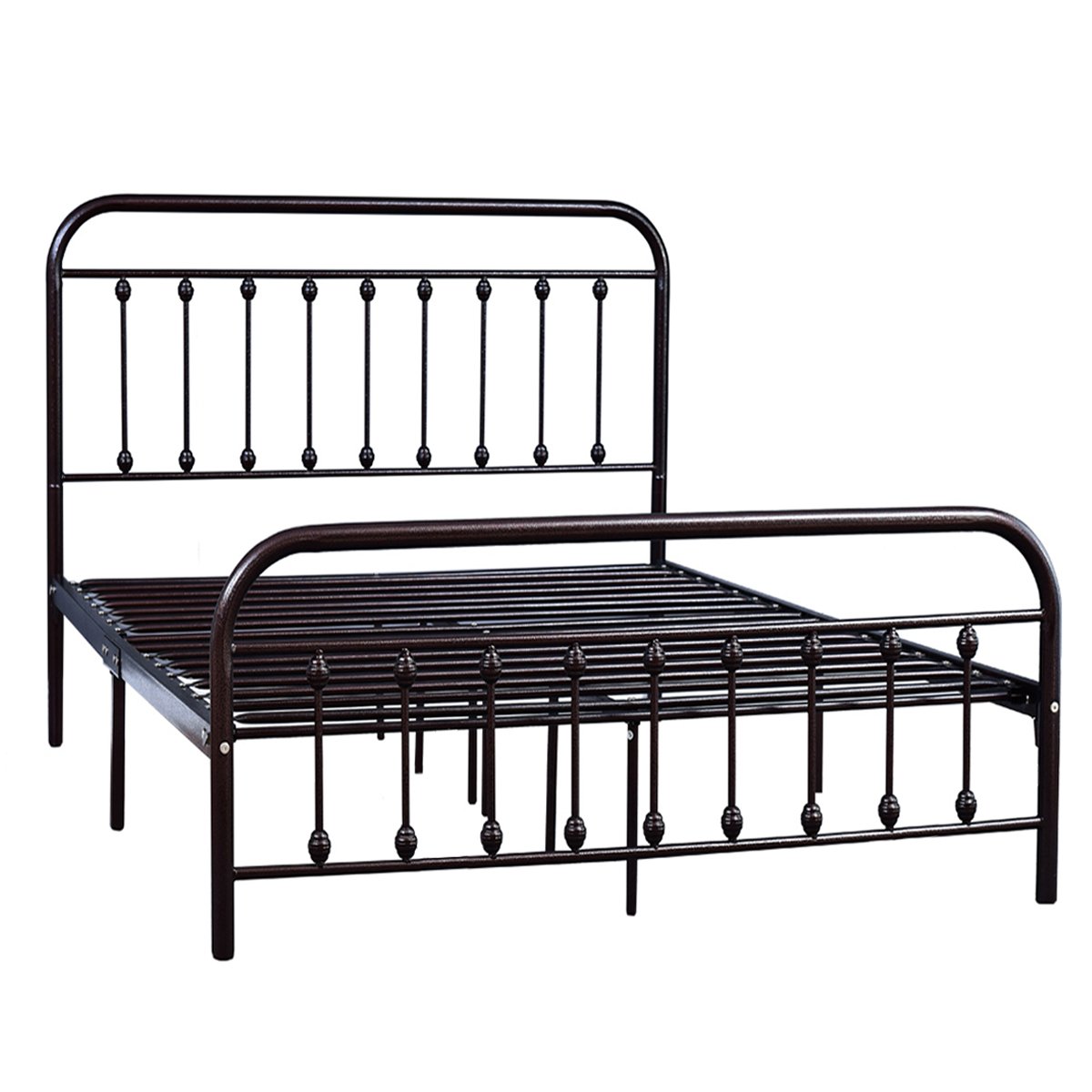 DUMEE Metal Bed Frame Full Size Platform with Vintage Headboard and