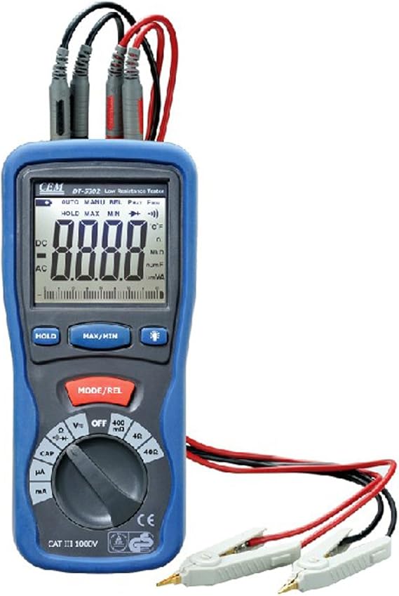 CEM DT-5302 Digital High-Accuracy Kelvin 4-Wires Milliohm Meter Tester ...