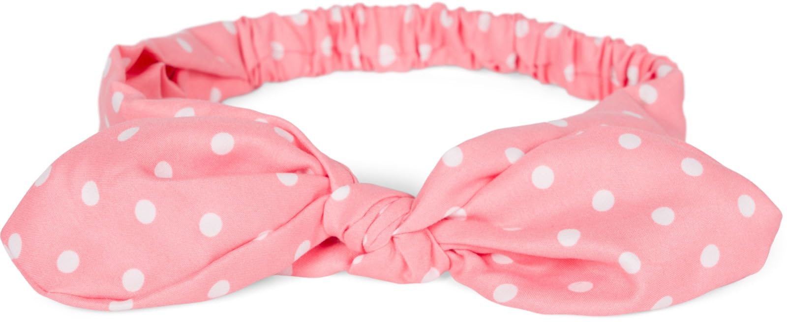 styleBREAKER women hairband with polka dots pattern, flexible bow and elastic, hairband, headband, pin-up, rockabilly 04026036, Colour:Apricot-White