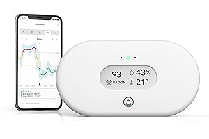 Airthings View Radon 2989 - Radon Monitor (Radon, Humidity, Temp) with WiFi & Calm Tech Display