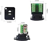 QIANRENON RJ45 8P8C Cat5E Screw Terminal Adapter Keystone Jack Black Network view 6