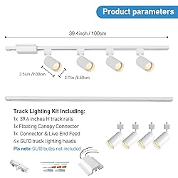 Hiiglxii 4-Light LED Track Lighting Kit with 3.3FT