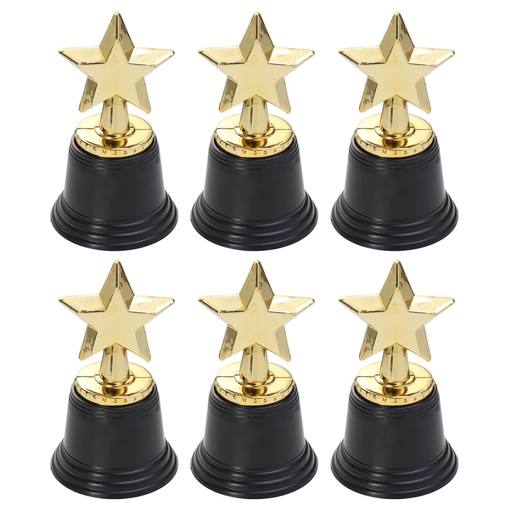 TOYANDONA 12pcs Gold Star Trophy Gold Award Trophies Plastic Mini Trophies for Kids Star Shaped Trophy Participation Cups for Party Favors Competitions Winning Prizes