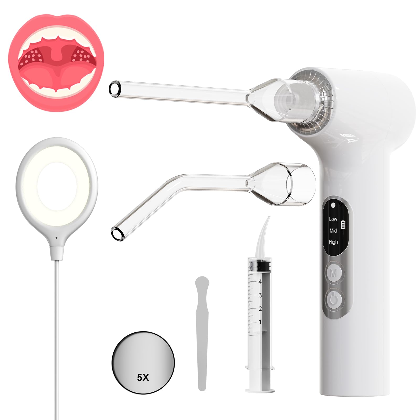 Photo 1 of Sinkawa Upgraded Electronic Tonsil Stone Remover?10 in 1 Tonsil Stone Removal Kit?Tonsil Stone Vacuum with Built-in Blue Light?Easy to Use, Fight Bad Breath, Instant Suction