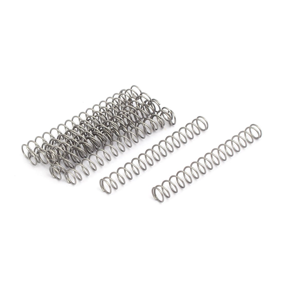 sourcingmap Compression Spring,304 Stainless Steel,5mm OD,0.5mm Wire Size,40mm Free Length,Silver Tone,10Pcs