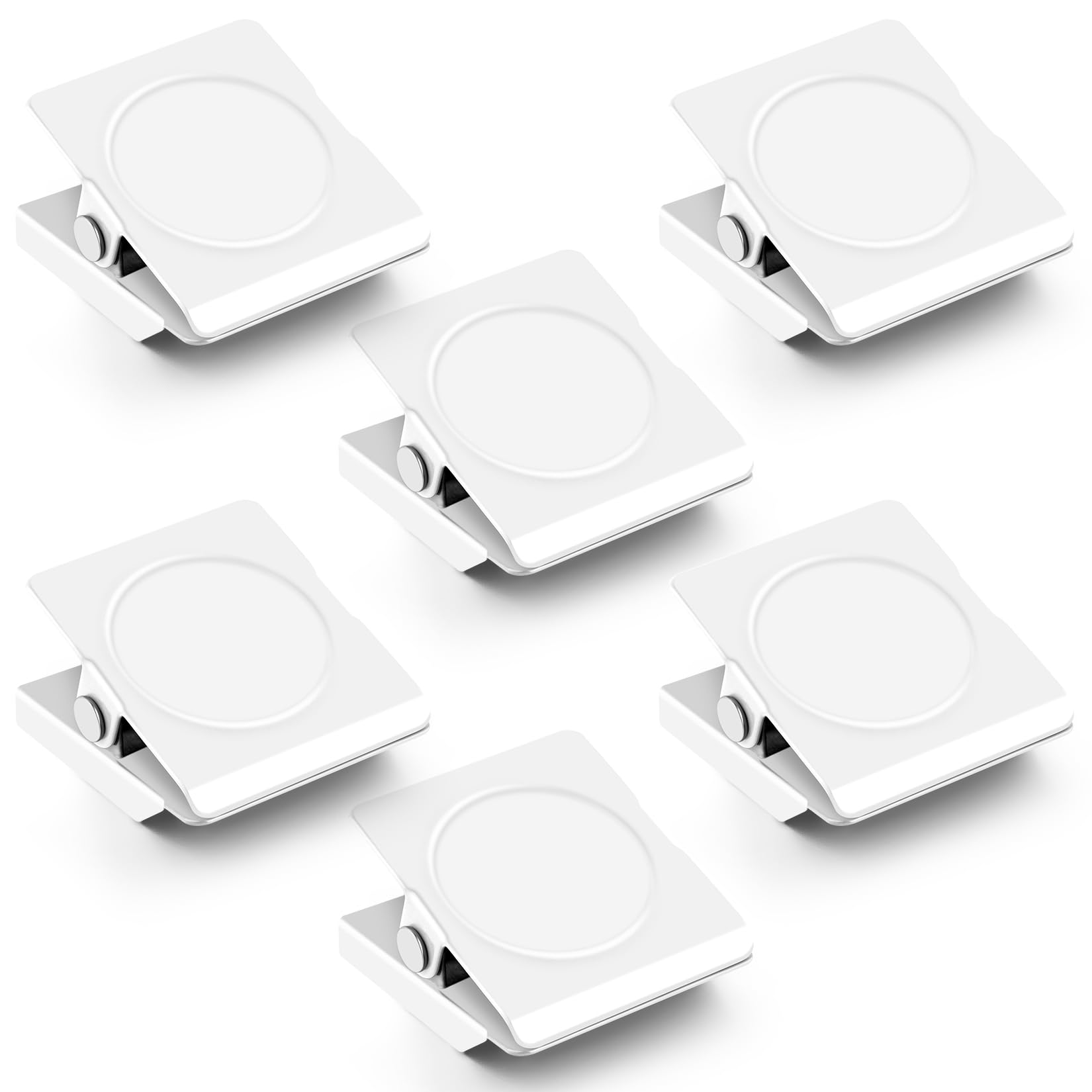 Photo 1 of Grtard 6Pack Magnetic Clips Heavy Duty, White Magnet Clips for Fridge, Refrigerator Magnets, Strong Magnetic Clip,Scratch Free Magnets with Clip for Refrigerator, Whiteboard, Cruise, Locker