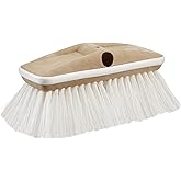 STAR BRITE Deluxe Stiff Heavy Duty 8" Brush Head with Bumper | Dual connections, Star Prene fibers, durable synthetic block, floats, protective rubber bumper, large brush head