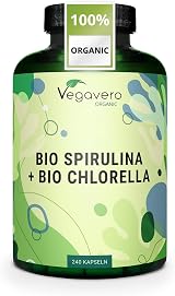 Vegavero Organic Spirulina and Chlorella Capsules High Strength 2000 mg 240 view 1