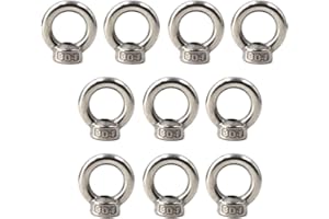M6 Lifting Eye Nut 304 Stainless Steel Ring Eye Bolts Threaded Nuts Pack of 10