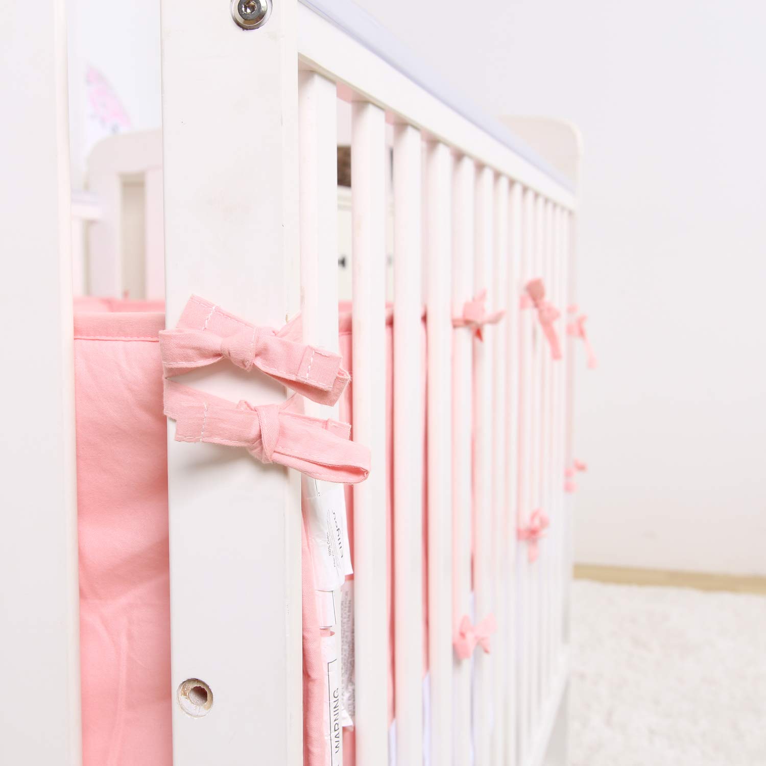 habibee baby breathable cotton crib bumper pads for standard cribs machine washable padded crib