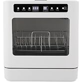 Countertop Dishwasher 800W Portable Mini Dishwasher 6.8L/1.8 Touch Controls Gallon Portable Dishwasher Countertop with 360&deg; Rotating Spray for Apartment RV Dorms
