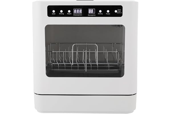 Countertop Dishwasher 800W Portable Mini Dishwasher 6.8L/1.8 Touch Controls Gallon Portable Dishwasher Countertop with 360Ã‚Â° Rotating Spray for Apartment RV Dorms