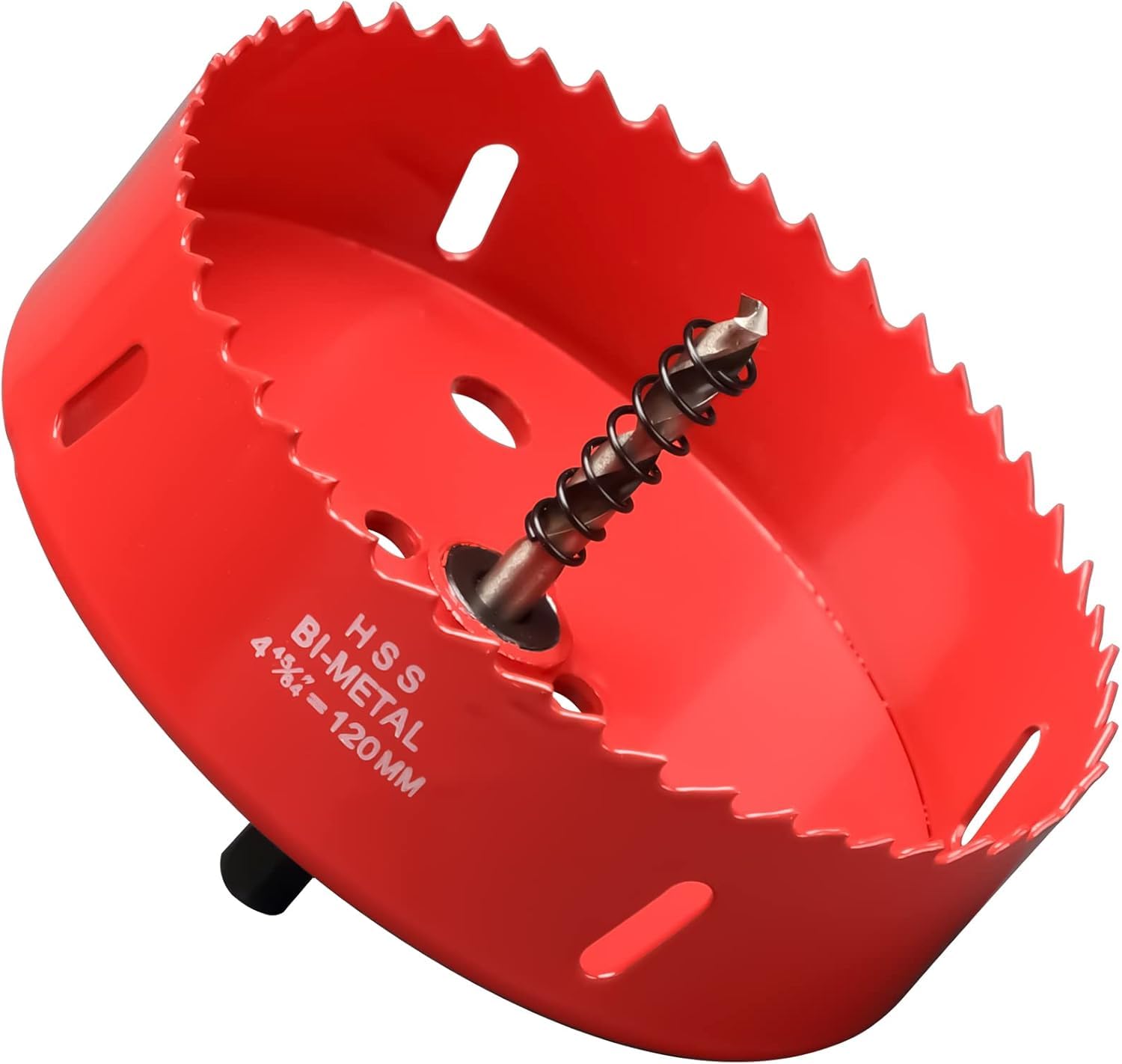 120 mm Bi-Metal Hole Saw with Arbor and Pilot Bit,HSS Bi-Metal & Heavy Duty Steel Design,Hole Cutter for Cutting Wood Metal,Stainless Steel,Cornhole Boards,Aluminum,Iron，DIY Projects