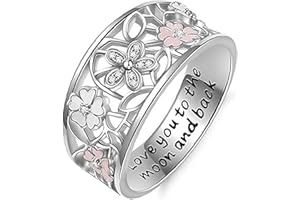 Hollow Design Cherry Blossom Alloy Ring for Women and Girls, 1 Piece Durable Design