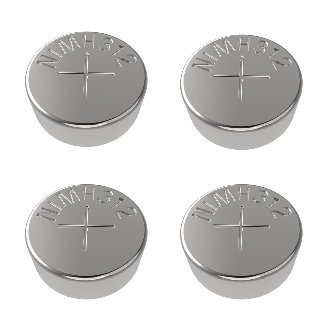 Photo 1 of 4 PCS Rechargeable 312 Hearing Aid Batteries, Silver-Zinc Rechargeable Batteries for 312 Hearing Aid, Only Batteries and Must Be Used in The Same Brand Hearing Aid Charging Box (4pcs 312 Batteries)