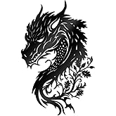 KOYILTD Medieval Fantasy Dragon Decor Wall Art Metal Wall Dragon Poster Decoration for Living Room Metal Wall Decoration for Men Dragon Lover's Gifts Man Cave Decor (Majestic, Large)