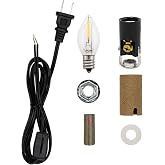 Creative Hobbies Small Christmas Tree Wiring Kit with 0.7 watt LED Bulb, E12 Candelabra Base, Great for Lighting Small Objects