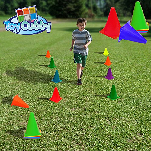 Toy Cubby Colorful Flexible Plastic Activity Play Traffic Cones Set 12 Pcs New