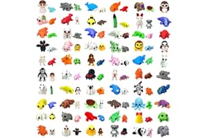 GENERIC 102 Pcs Mini Random 3D Printed Animal Figurines Set, Flexible Articulated Fidget Toys,Surprise 3D Printed Animals Cute Desk Decor, Party Favors, Classroom Rewards(52 Large 50 Small)