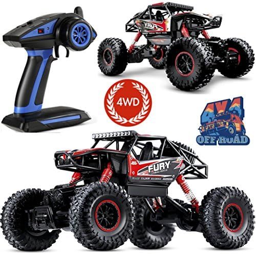 RC Cars, PinSpace 1:16 Scale Electric Remote Control Trucks Off Road Truck with Full-Time 4-Wheel Drive System 4 Individual Shock Absorbers 2.4GHz Controller for Kids Ages 8 Years and Up