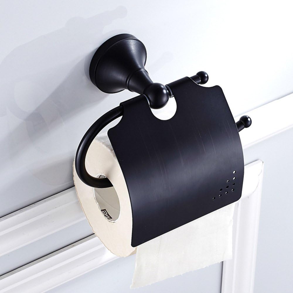 Portarrollos De Papel Higiénico NICEME Para 4 Rollos - Soporte De Pared En Acero Inoxidable Negro, Fácil Instalación