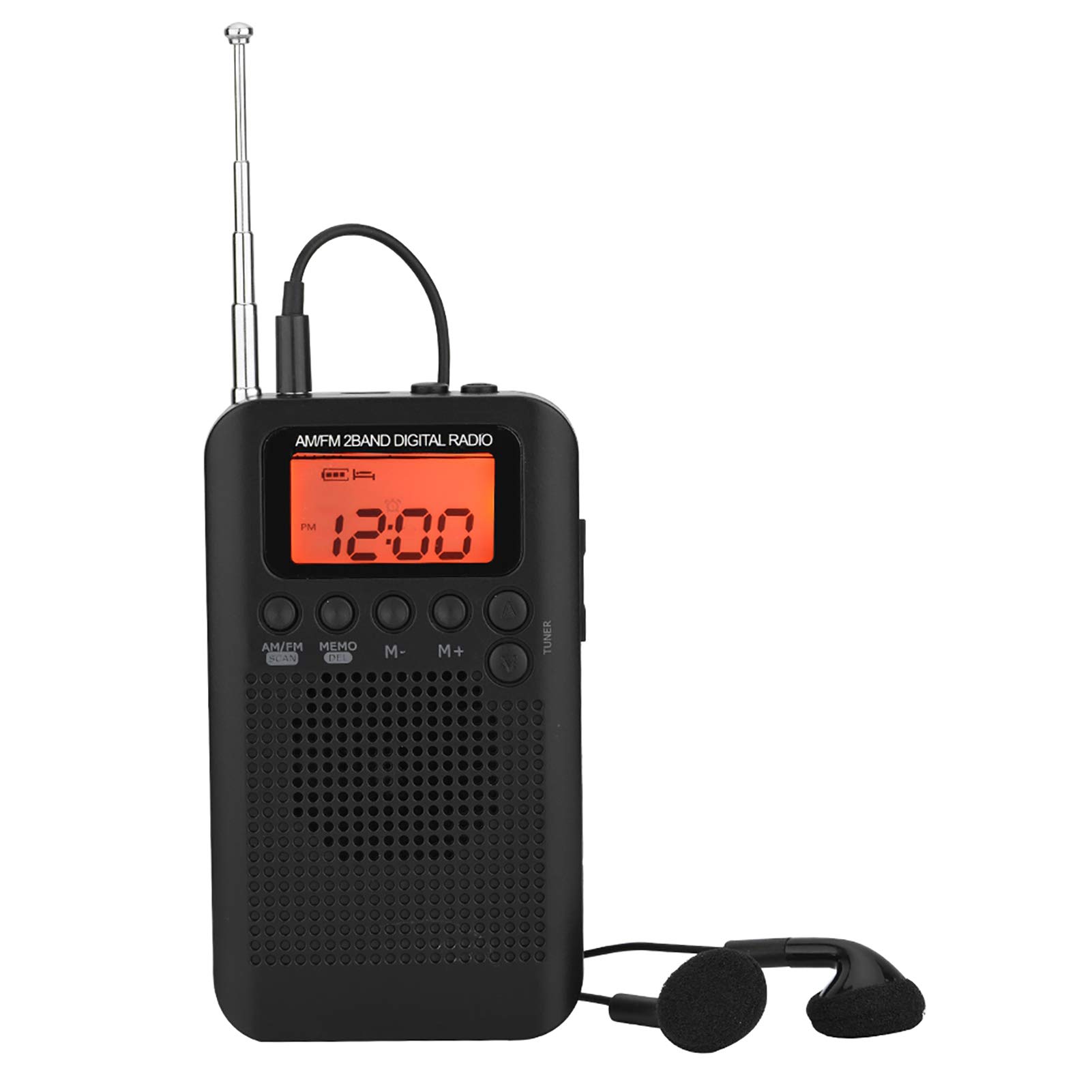 Elprico Portable Radio Receiver,AM FM 2 Band Digital Radio Digital Tuning Radio Pocket Radio for Pocket Mini Radio with Loudspeaker