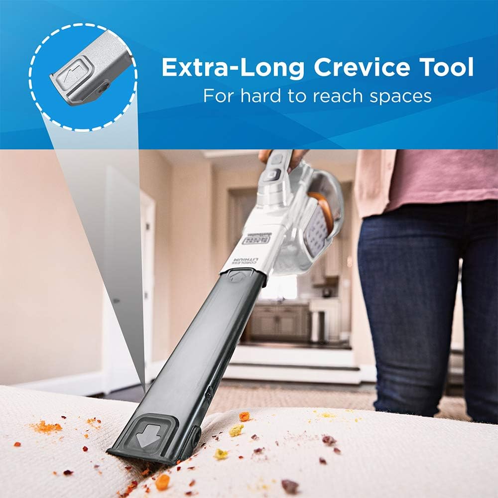 BLACK+DECKER dustbuster Handheld Vacuum, Cordless, AdvancedClean+, White (HHVK320J10): Home & Kitchen