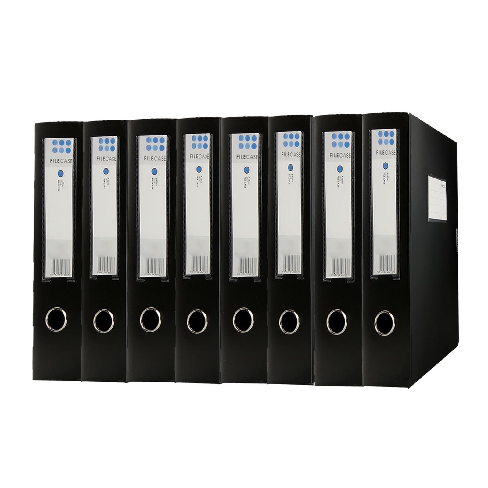 SHUESS 8 Pcs Box Files A4 - Black Box Folders for Paperwork A4 - Box File - Foolscap Box Files, File Organiser, 75mm Spine