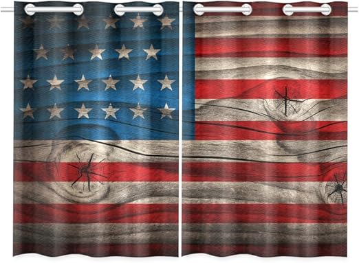 Amazon Com Interestprint Blackout Window Curtains Usa American Flag Room Bedroom Kitchen Home Living Solid Grommet Window Drapes Curtains 52 X 39 Inch Home Kitchen