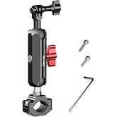Mechrig Camera Clamp Mount, Super Camera Clamp Mount Double Ball Head Magic Arm Adapter with U-Shaped for Motorcycle Handlebar Mounts &amp; Aluminum Alloy Bike Handlebar Bracket - 360&deg; Rotating, 78003