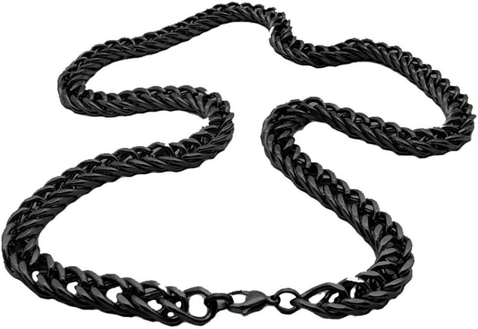 Königskette Halskette Und Armband Set - Edelstahl Panzerkette In Schwarz