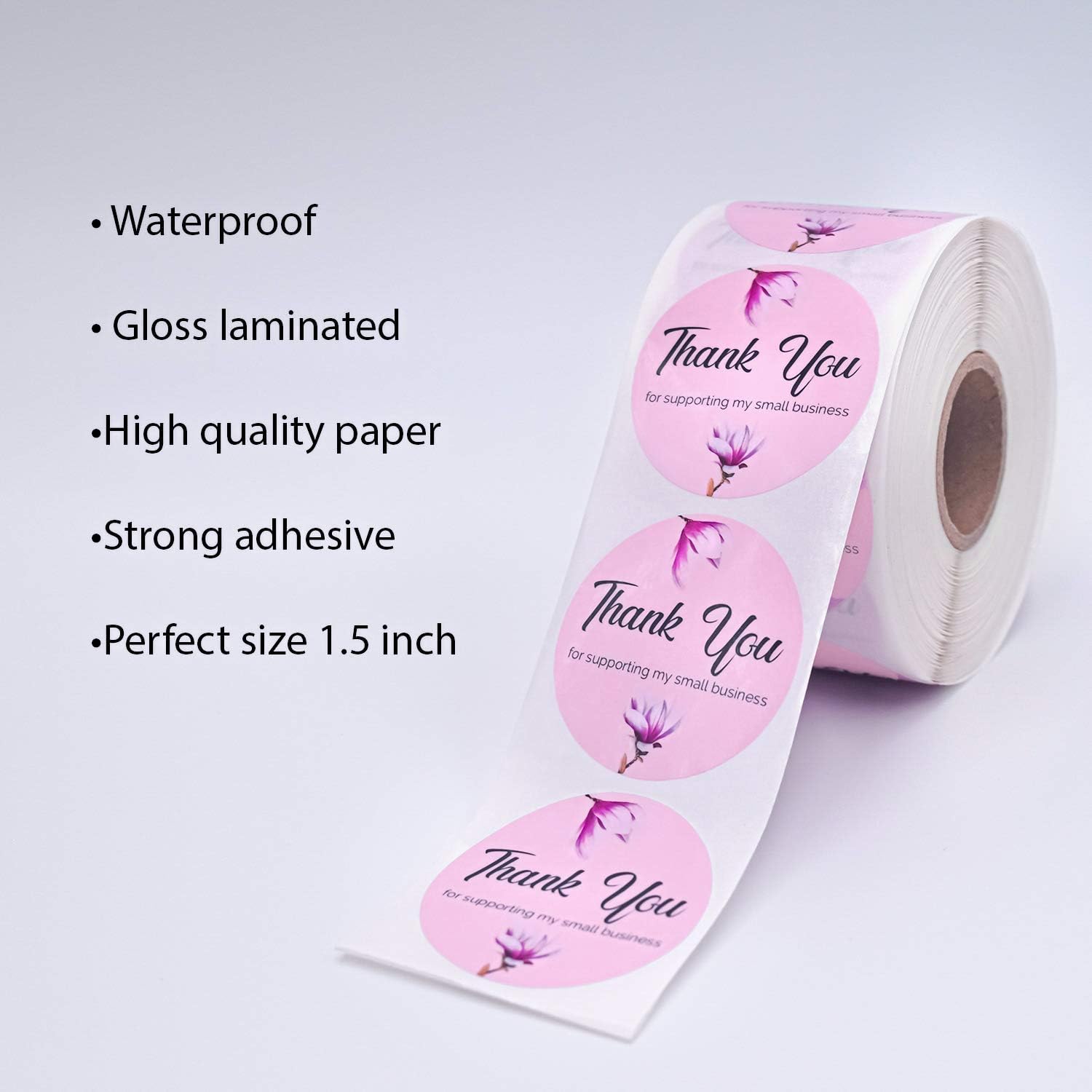 Thank You for Supporting My Small Business Stickers, Pink Thank You ...