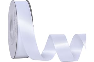 Ribest White Double Faced Satin Ribbon, 7/8 Inch 25 Yard Ribbon for Crafts Gift Wrapping Bows Wedding Party Decoration Bouquet