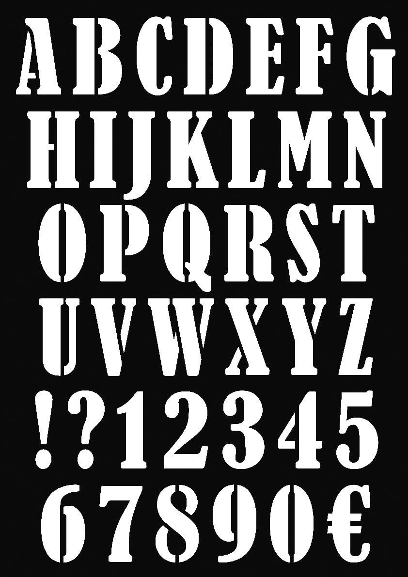 Artemio ArtAmio Stencil A3 Alphabet Numbers Sign