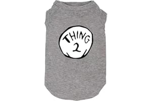 WEOKWOCK Sports Fan Dog T Shirt Pet Supplies Dog Funny Culture Shirts Mark Thing 1 to Thing 3 Printed Multiple Dogs Clothes Puppy Vest (XX-Large, Grey02)