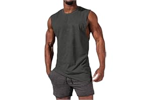 Men's Tank Tops Summer Fashion Solid Sleeveless Shirts Casual Breathable Lightweight Mens Vacation Beach Clothes