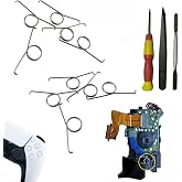 10 Pcs Replacement L2 R2 Metal Trigger Keys Button Rebound Springs Compatible with PS5 Playstation Games Controller with Screwdriver, Crowbars, Tweezers, Repair Spare Parts Accessories Kit