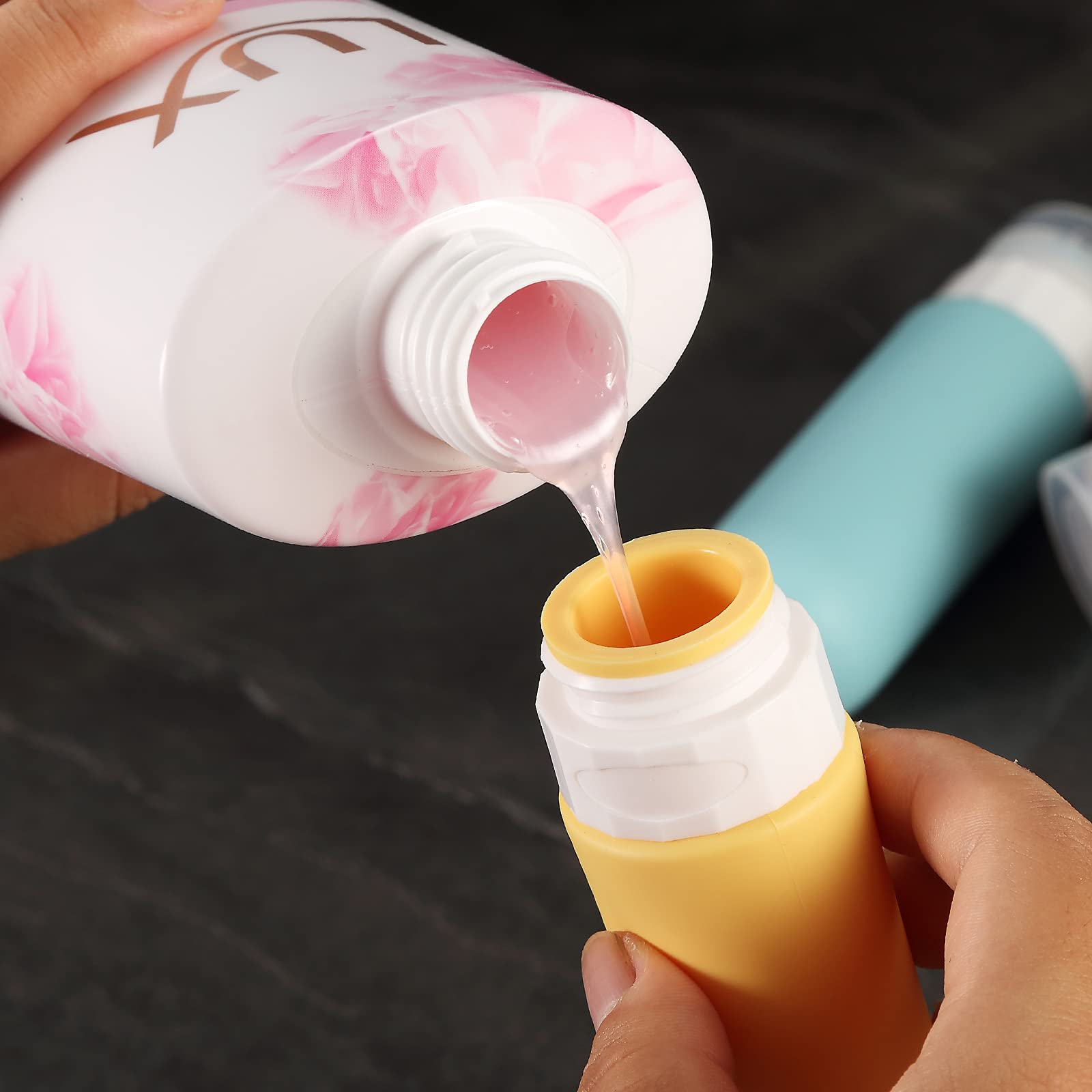Gemice Travel Bottles for Toiletries, Tsa Approved, Travel Size Containers, BPA Free Leak Proof Tubs Refillable Liquid Accessories for Cometic Shampoo and Lotion Soap