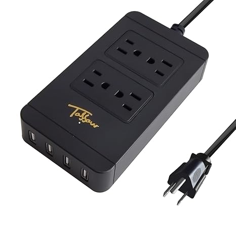 Amazon.com: Regleta con USB, tossow 4-Outlet Surge Protector ...