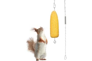 PATIKIL Hanging Squirrel Feeder 37inch, Outside Corn Cob Holder for Outdoors Backyard Squirrel Funny