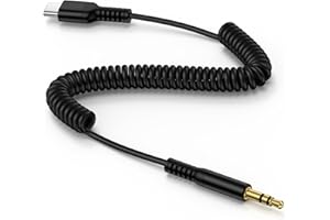 Coiled USB C to 3.5mm Audio Cable, Auxiliary to USB C for iPhone 17/16/15 Pro Max, Retractable 6FT Hi-Fi Type C Aux Cord for 