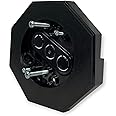 iMBAPrice 8141-BK-1 (UL Listed) Black PVC Vertical Siding Lamp Octagon Mounting Kit with Built-in Electrical Box for 1/2 Inch (0.5") Outdoor Vertical Siding Lap, 1-Pack